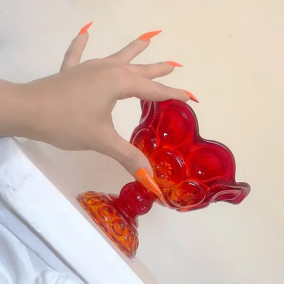 Vintage MCM 1960s Hollywood Regency Retro Glass Candy Dish Compote Maxi… - Picture 7 of 7